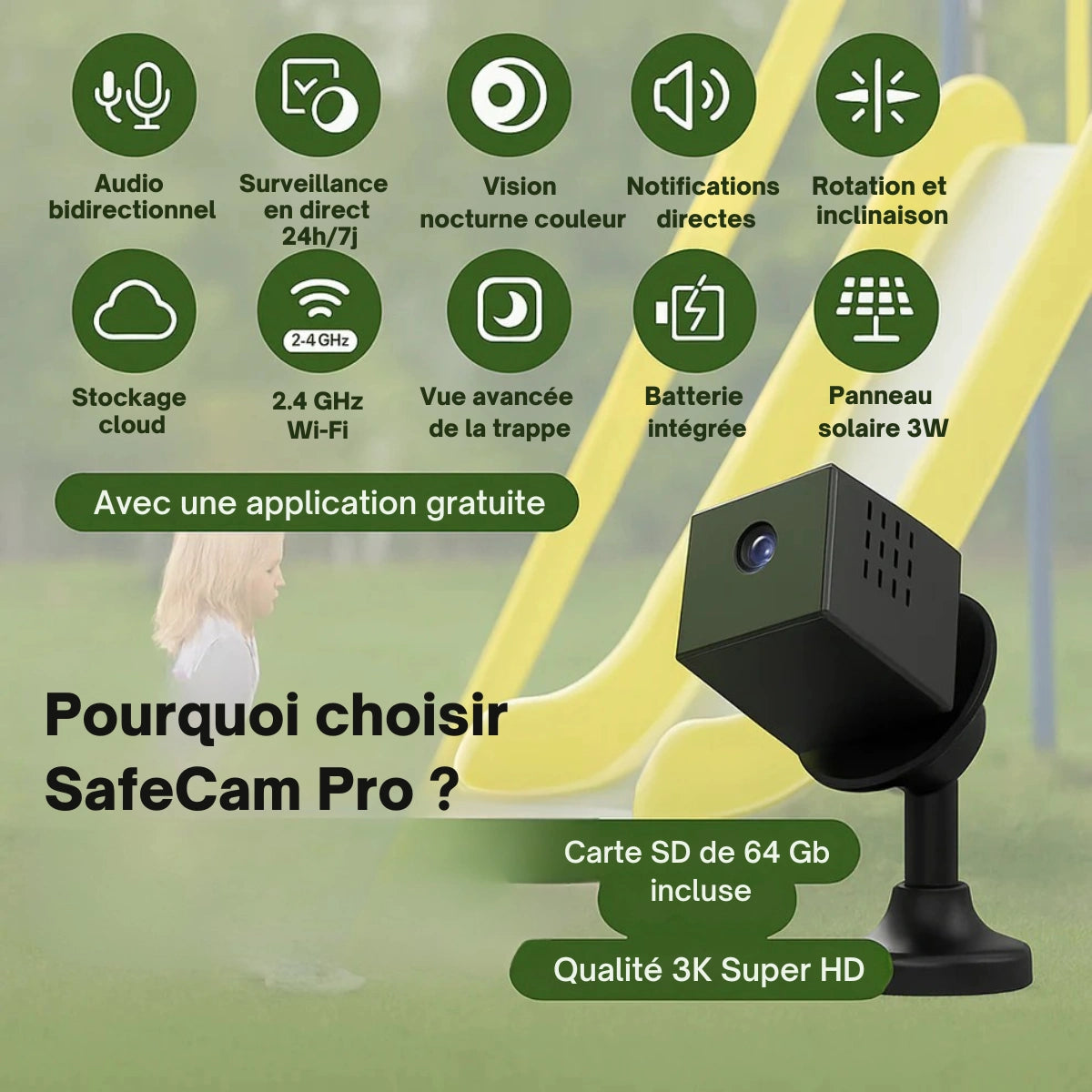 SafeCam Pro™ | Volledige beveiliging – zelfs zonder internet of stroom