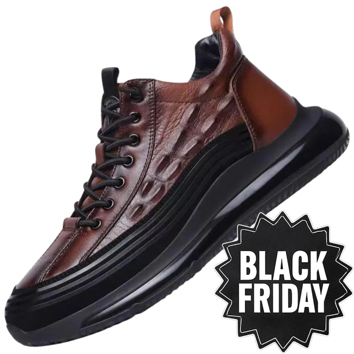 Italiaanse vrijetijdsschoenen voor heren met krokodillenprint en luchtkussen - JettaCroc™ - [BLACK FRIDAY] - [KOOP 1, KRIJG 2]