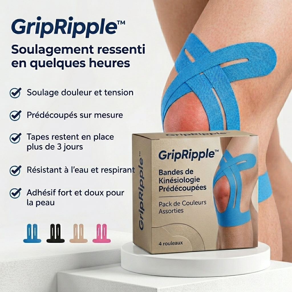 Voorgesneden kinesiotape voor de knie – GripRipple™ (GRATIS VERZENDING)