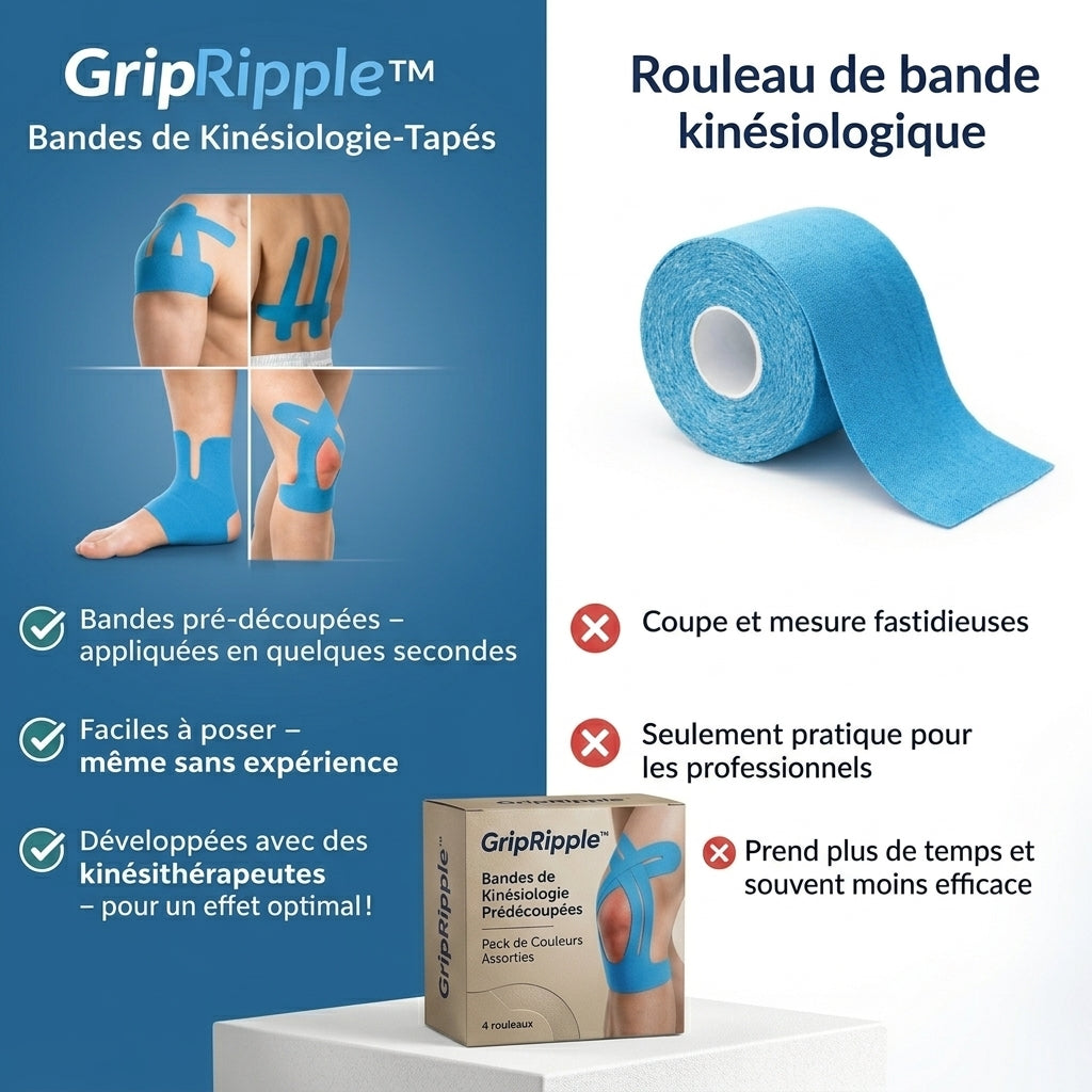 Voorgesneden kinesiotape voor de knie – GripRipple™ (GRATIS VERZENDING)