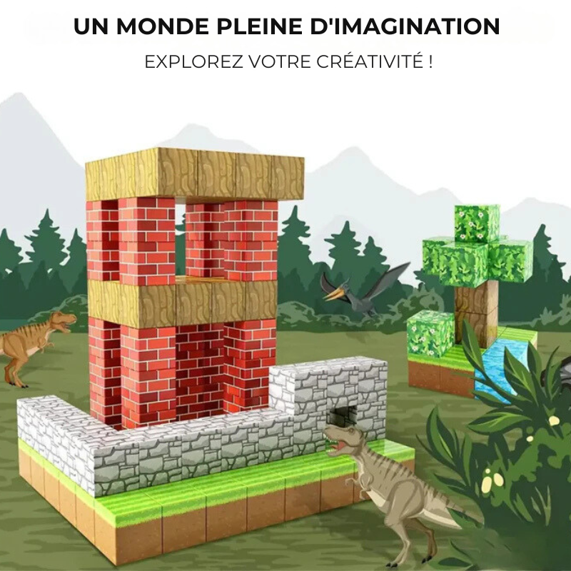 Minecraft® Magnetische Bouwblokken - 48 / 64 / 75 Delen