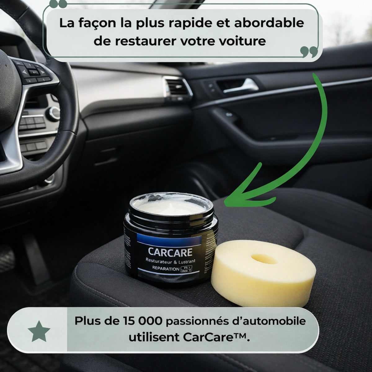 CarCare™ – Herstellende crème voor auto-interieurs (leer & kunststof) | KOOP 1, KRIJG ER 2!