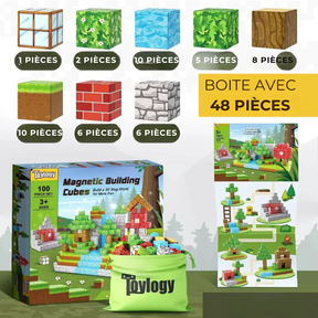 Minecraft® Magnetische Bouwblokken - 48 / 64 / 75 Delen