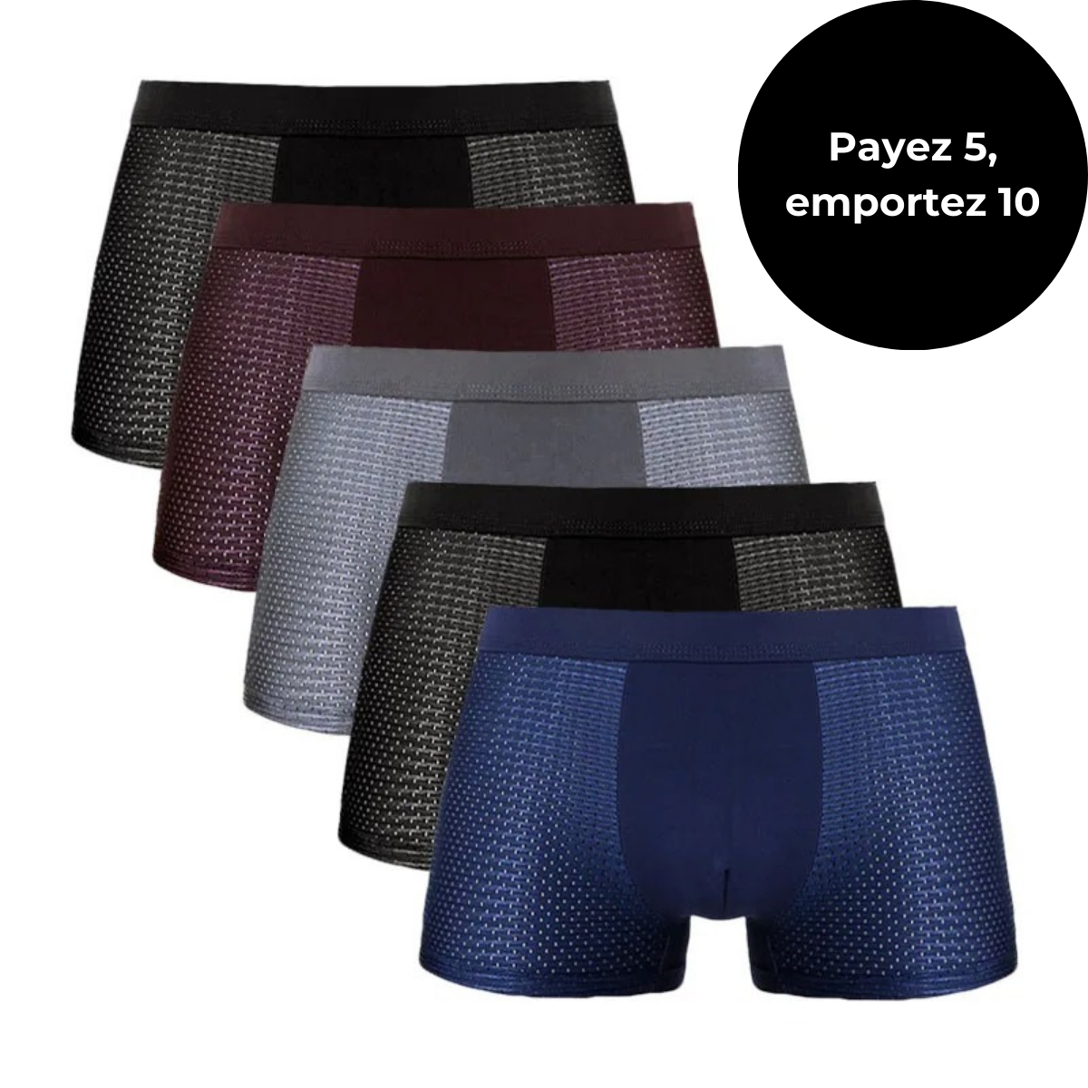 Jetta - Set van 10 boxershorts van bamboevezel [Betaal 5, krijg er 10]