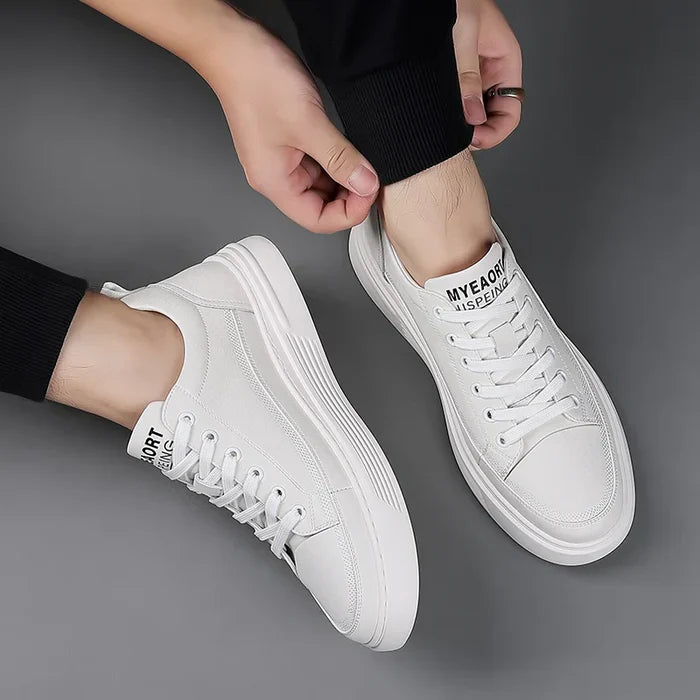 Baskets décontractées en cuir véritable - Sport plat - [BLACK FRIDAY] - [ACHETEZ 1, RECEVEZ 2]