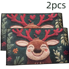 1/2pcs Christmas Carpet Door Merry Christmas Mat Festival Outdoor Decorations Home 2025 Navidad Xmas Ornament New Year 2026