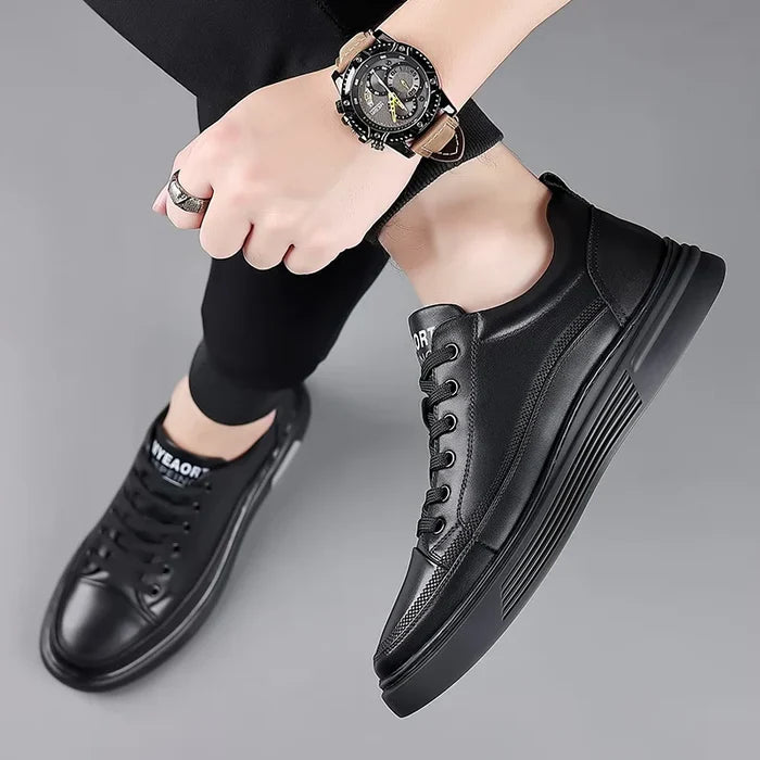 Baskets décontractées en cuir véritable - Sport plat - [BLACK FRIDAY] - [ACHETEZ 1, RECEVEZ 2]