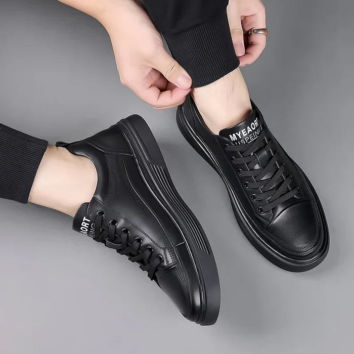 Baskets décontractées en cuir véritable - Sport plat - [BLACK FRIDAY] - [ACHETEZ 1, RECEVEZ 2]