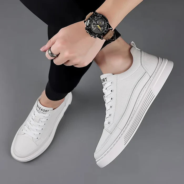 Baskets décontractées en cuir véritable - Sport plat - [BLACK FRIDAY] - [ACHETEZ 1, RECEVEZ 2]