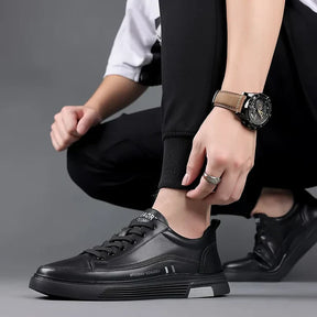 Baskets décontractées en cuir véritable - Sport plat - [BLACK FRIDAY] - [ACHETEZ 1, RECEVEZ 2]
