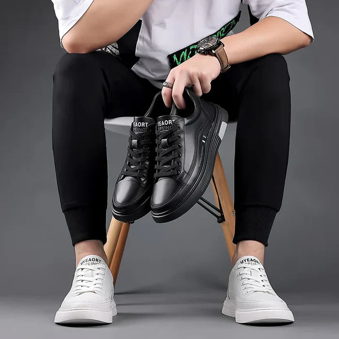 Baskets décontractées en cuir véritable - Sport plat - [BLACK FRIDAY] - [ACHETEZ 1, RECEVEZ 2]