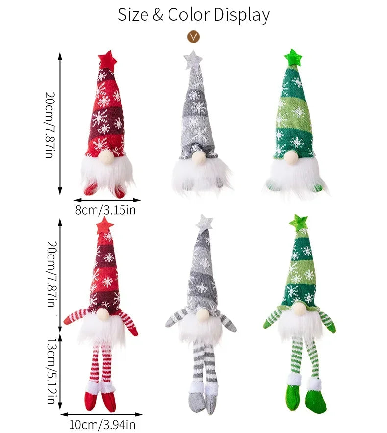 Kerst gezichtsloze pop kabouter ornamenten LED licht pluche breien ambachten boom hanger kerstversiering voor thuis kindercadeau