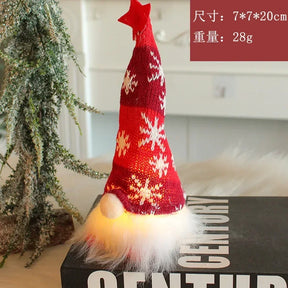 Kerst gezichtsloze pop kabouter ornamenten LED licht pluche breien ambachten boom hanger kerstversiering voor thuis kindercadeau