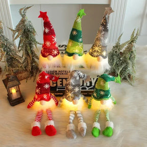Kerst gezichtsloze pop kabouter ornamenten LED licht pluche breien ambachten boom hanger kerstversiering voor thuis kindercadeau