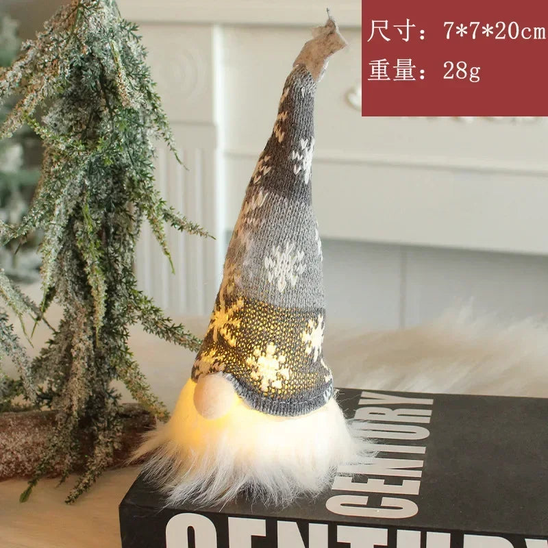 Kerst gezichtsloze pop kabouter ornamenten LED licht pluche breien ambachten boom hanger kerstversiering voor thuis kindercadeau