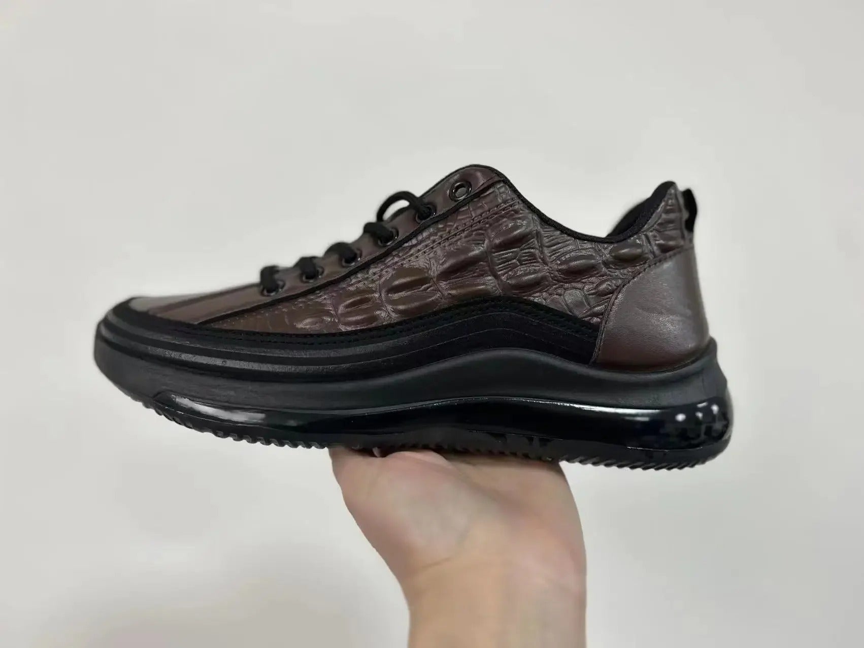 Italiaanse vrijetijdsschoenen voor heren met krokodillenprint en luchtkussen - JettaCroc™ - [BLACK FRIDAY] - [KOOP 1, KRIJG 2]